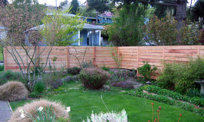 Cedar wood fence design and construction