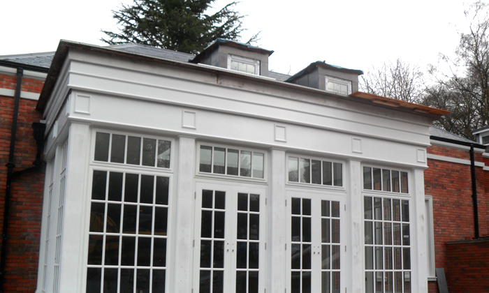 Traditonal timber features to glazed extension